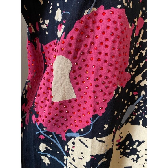 Crystal Rock snake skin crystal locket L/S tunic top / mini dress NWT L. - Picture 6 of 9